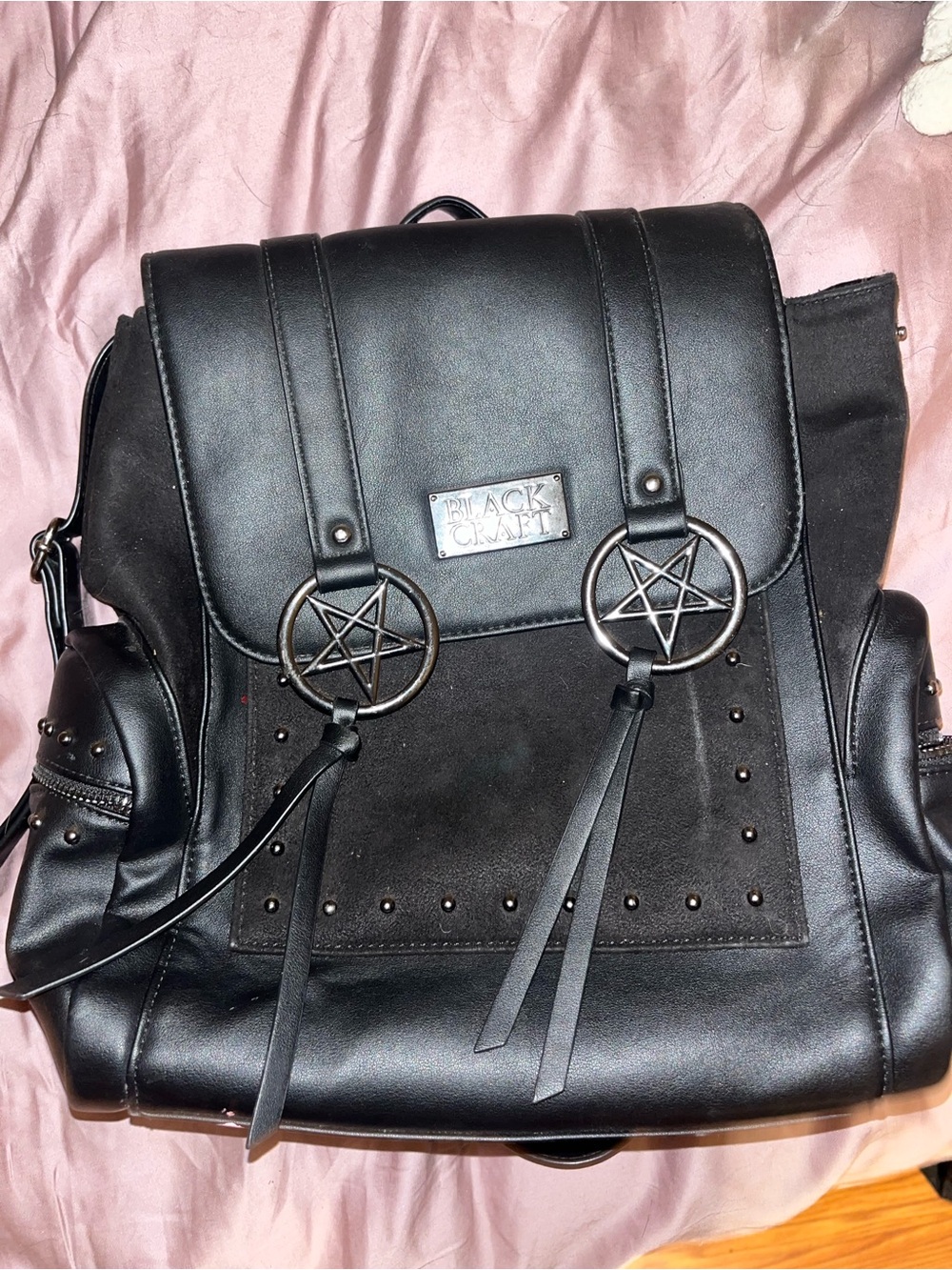 BLACK CRAFT Black Gothic Pentagram Backpack